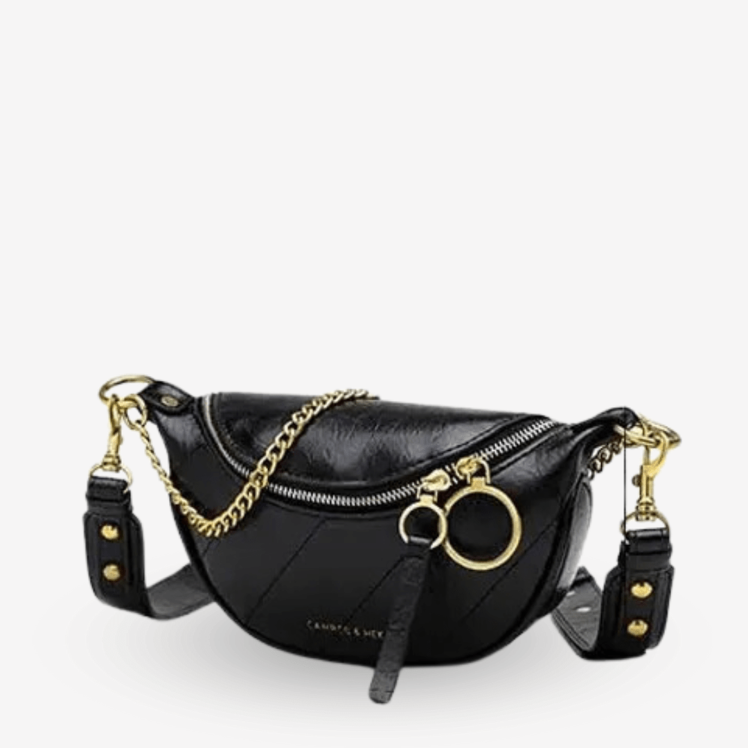 Sac Banane Doré Cuir | Sac & Banane Noir