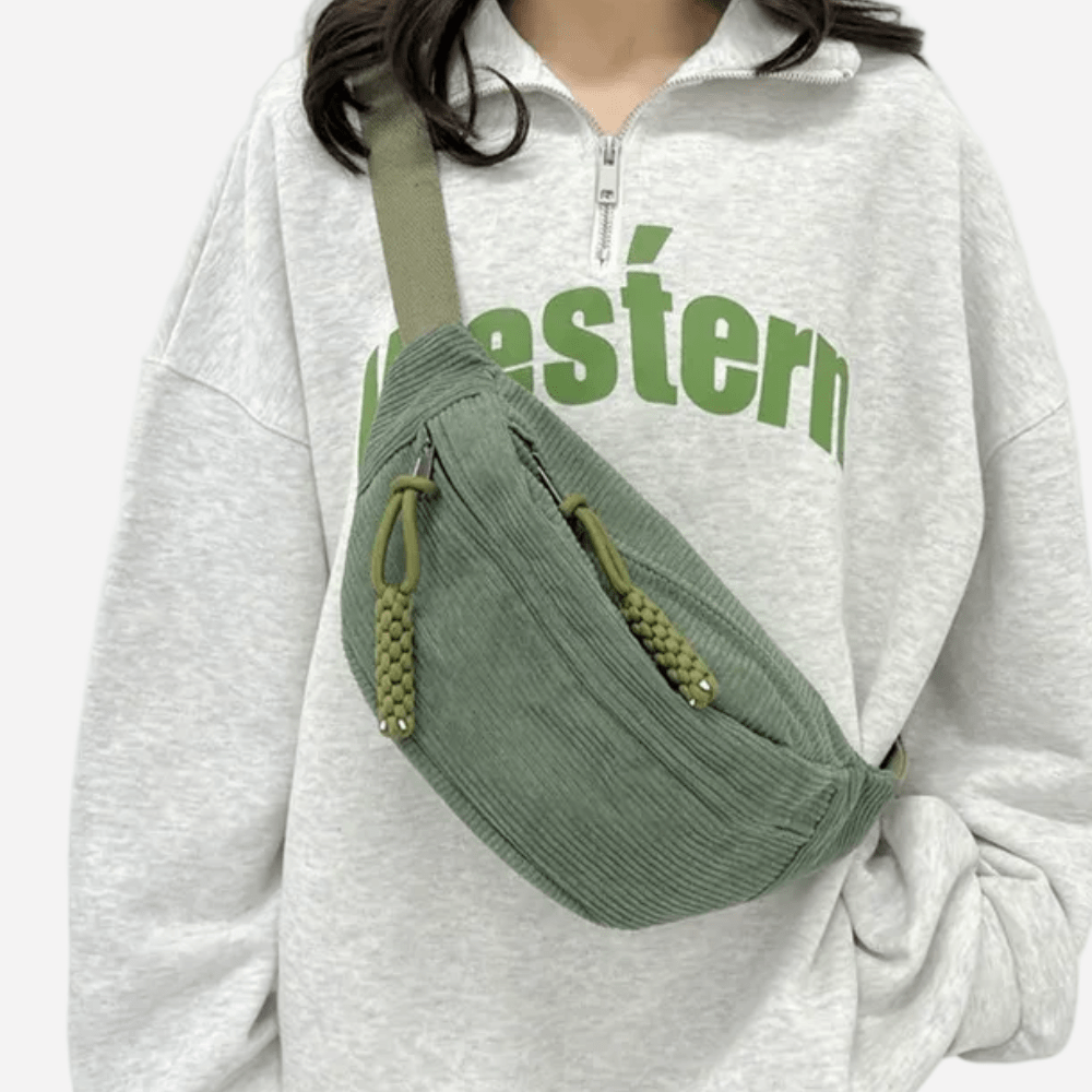 Sac Banane Velours Vert | Sac & Banane Vert