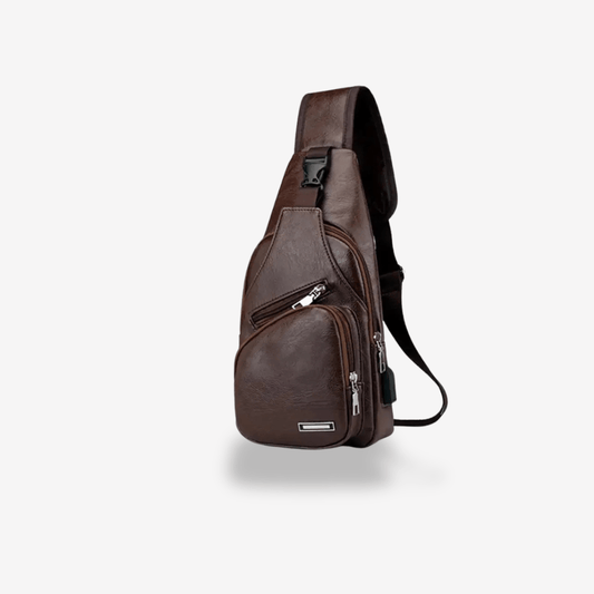 Sac Bandoulière Homme Cuir Souple | Sac & Banane Marron foncé